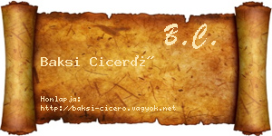 Baksi Ciceró névjegykártya